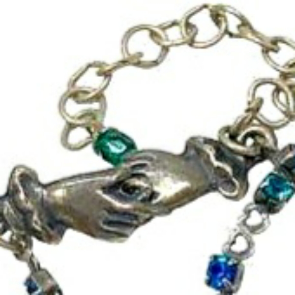 Mermaid Mary DeMarco Cat's Eye, Crystal & Rhinestone Chevron Ocean Necklace - Picture 5 of 15